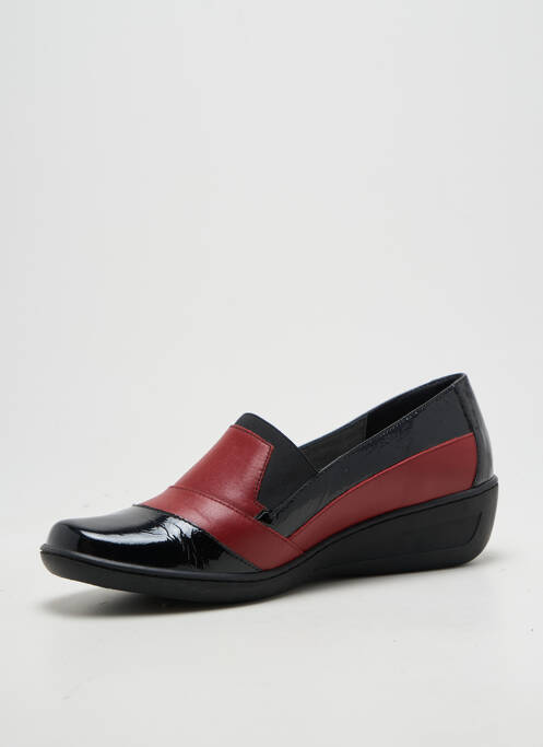 Mocassins tissage satiné talon de 4 à 6cm rouge OTTILIA femme