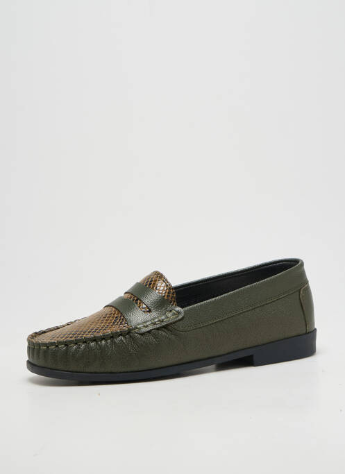 Mocassins voute plantaire talon plat jusqu'à 3cm vert OTTILIA femme