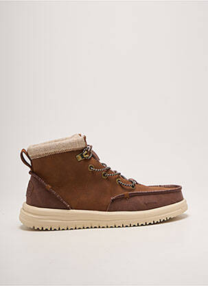 Bottines/boots fermeture elastique bout rond marron HEY DUDE homme