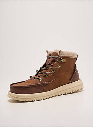 Bottines/boots fermeture elastique bout rond marron HEY DUDE homme