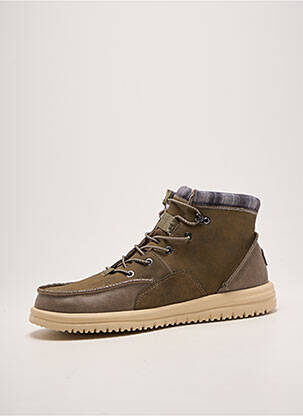 Bottines/boots fermeture elastique bout rond marron HEY DUDE homme