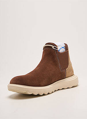Bottines/boots tissage satiné talon plat jusqu'à 3cm marron HEY DUDE femme