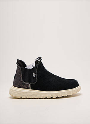 Bottines/boots tissage satiné talon plat jusqu'à 3cm noir HEY DUDE femme