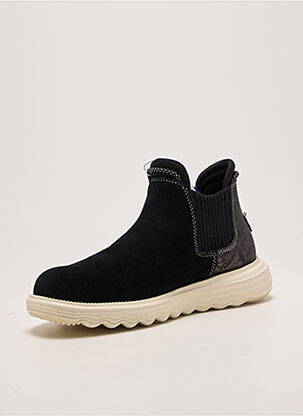 Bottines/boots tissage satiné talon plat jusqu'à 3cm noir HEY DUDE femme