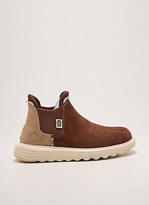 Bottines/boots tissage satiné talon plat jusqu'à 3cm marron HEY DUDE femme