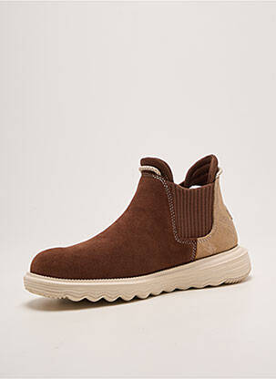 Bottines/boots tissage satiné talon plat jusqu'à 3cm marron HEY DUDE femme