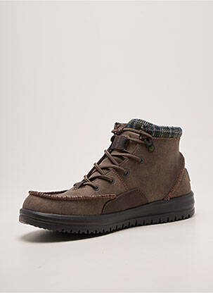 Bottines/boots fermeture elastique bout rond marron HEY DUDE homme