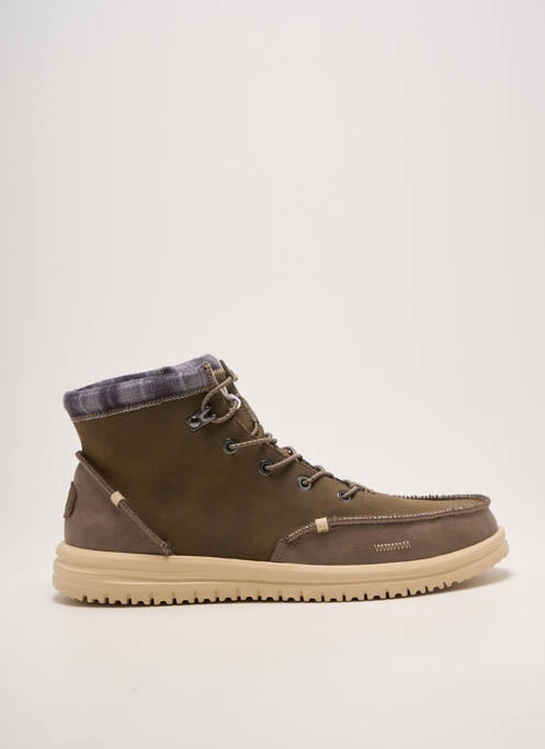 Bottines/boots fermeture elastique bout rond marron HEY DUDE homme