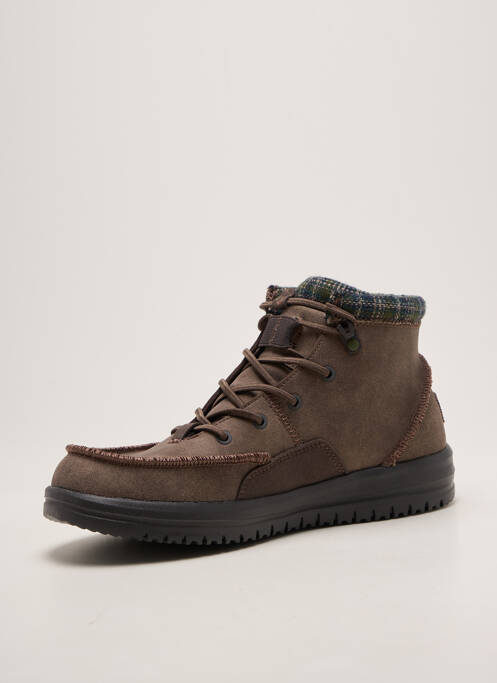 Bottines/boots fermeture elastique bout rond marron HEY DUDE homme