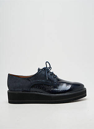 Derbies tissage vernis talon de 4 à 6cm bleu EMILIE KARSTON femme