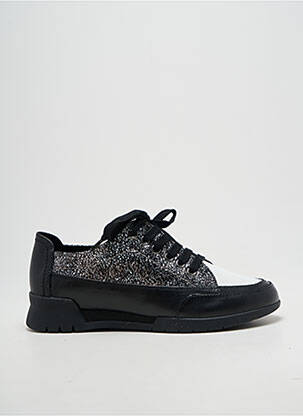 Baskets tissage satiné talon plat jusqu'à 3cm noir EMILIE KARSTON femme