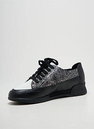 Baskets tissage satiné talon plat jusqu'à 3cm noir EMILIE KARSTON femme
