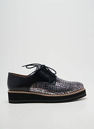 Derbies tissage satiné talon de 4 à 6cm argent EMILIE KARSTON femme