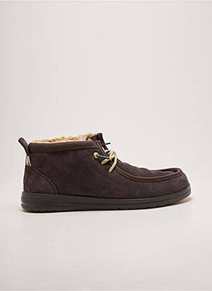 Bottines/boots fermeture elastique bout rond marron HEY DUDE homme