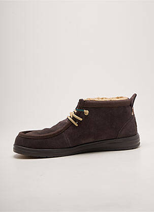 Bottines/boots fermeture elastique bout rond marron HEY DUDE homme