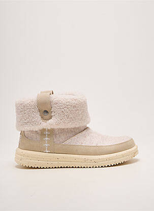 Bottines/boots bout rond talon plat jusqu'à 3cm beige HEY DUDE femme
