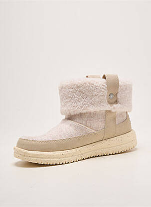 Bottines/boots bout rond talon plat jusqu'à 3cm beige HEY DUDE femme