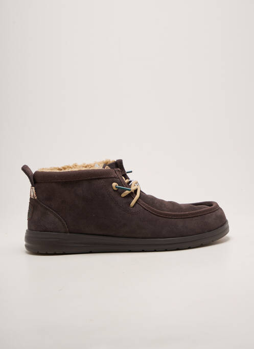 Bottines/boots fermeture elastique bout rond marron HEY DUDE homme