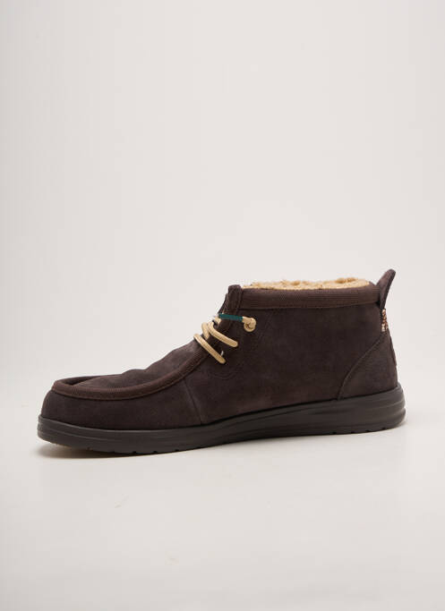 Bottines/boots fermeture elastique bout rond marron HEY DUDE homme