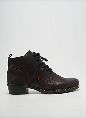 Bottines/boots tissage satiné talon plat jusqu'à 3cm marron RIEKER femme