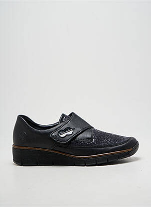 Baskets bout rond talon plat jusqu'à 3cm noir RIEKER femme