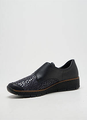 Baskets bout rond talon plat jusqu'à 3cm noir RIEKER femme