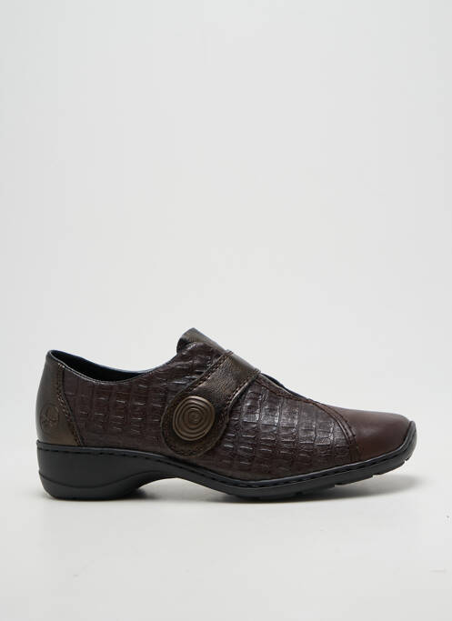 Derbies tissage satiné talon plat jusqu'à 3cm marron RIEKER femme
