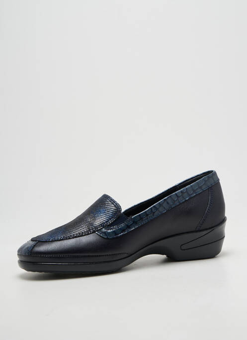 Mocassins tissage satiné talon de 4 à 6cm bleu ALTEX femme