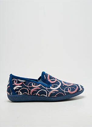 Chaussons/pantoufles bout rond talon plat jusqu'à 3cm bleu SEMELFLEX femme