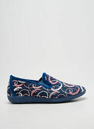 Chaussons/pantoufles bout rond talon plat jusqu'à 3cm bleu SEMELFLEX femme