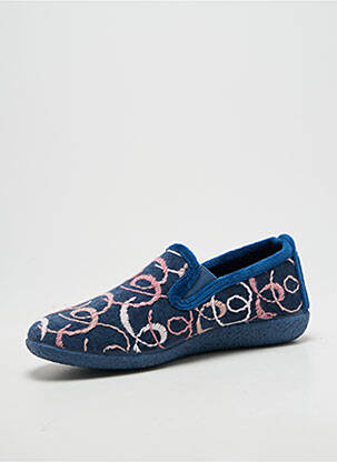 Chaussons/pantoufles bout rond talon plat jusqu'à 3cm bleu SEMELFLEX femme