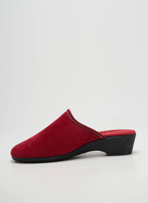 Chaussons/pantoufles tissage satiné talon de 4 à 6cm rouge SEMELFLEX femme