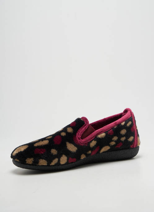 Chaussons/pantoufles bout rond talon plat jusqu'à 3cm noir SEMELFLEX femme