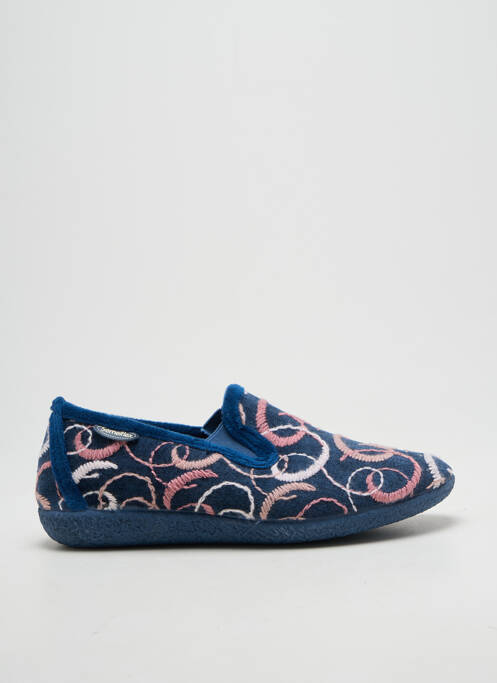 Chaussons/pantoufles bout rond talon plat jusqu'à 3cm bleu SEMELFLEX femme