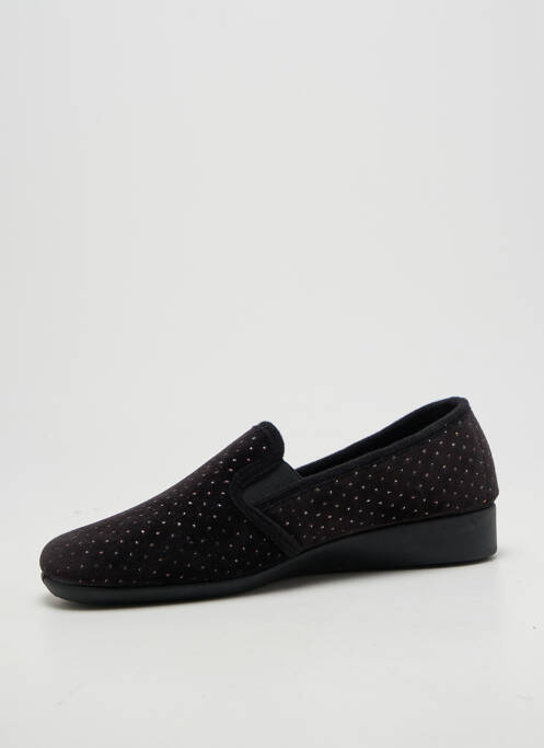 Chaussons/pantoufles bout rond talon plat jusqu'à 3cm noir SEMELFLEX femme