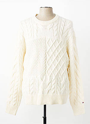 Pull col rond manches longues beige TOMMY HILFIGER homme