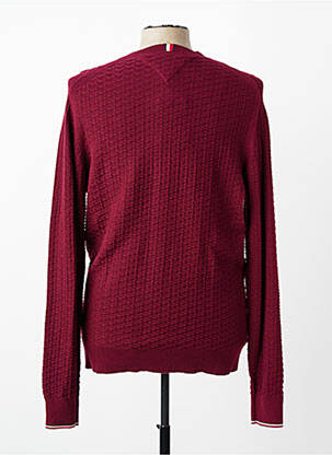 Pull col rond manches longues rouge TOMMY HILFIGER homme