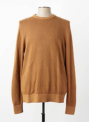 Pull col rond manches longues marron TOMMY HILFIGER homme