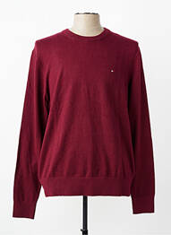 Pull col rond manches longues rouge TOMMY HILFIGER homme