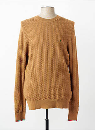 Pull col rond manches longues beige TOMMY HILFIGER homme
