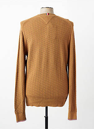 Pull col rond manches longues beige TOMMY HILFIGER homme