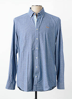 Chemise manches longues imprimé fantaisie bleu NEW ZEALAND AUCKLAND homme