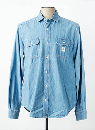 Chemise manches longues coupe droite bleu SERGE BLANCO homme