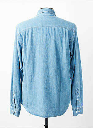 Chemise manches longues coupe droite bleu SERGE BLANCO homme