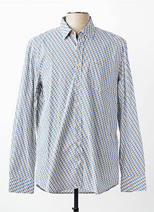 Chemise manches longues imprimé fantaisie bleu NEW ZEALAND AUCKLAND homme