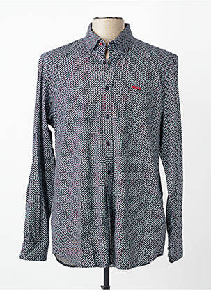 Chemise manches longues imprimé fantaisie bleu NEW ZEALAND AUCKLAND homme