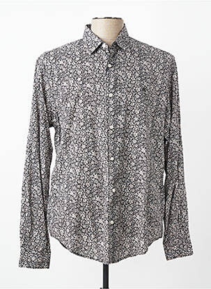 Chemise manches longues imprimé fantaisie noir SERGE BLANCO homme