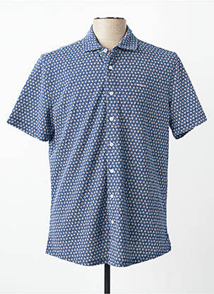 Chemise manches courtes imprimé fantaisie bleu NEW ZEALAND AUCKLAND homme