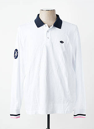 Polo manches longues manches longues blanc EDEN PARK homme