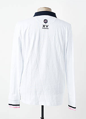 Polo manches longues manches longues blanc EDEN PARK homme